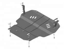 Защита картера Двигателя, КПП. 2 мм, Сталь. для Skoda Superb 2013-2015, Volkswagen Caddy 2004-2010, Skoda Yeti 2009-2018, Volkswagen Caddy 2010-2021 MOTODOR.02733