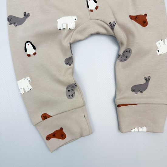 Штанишки хлопковые, Северные зверята на бежевом