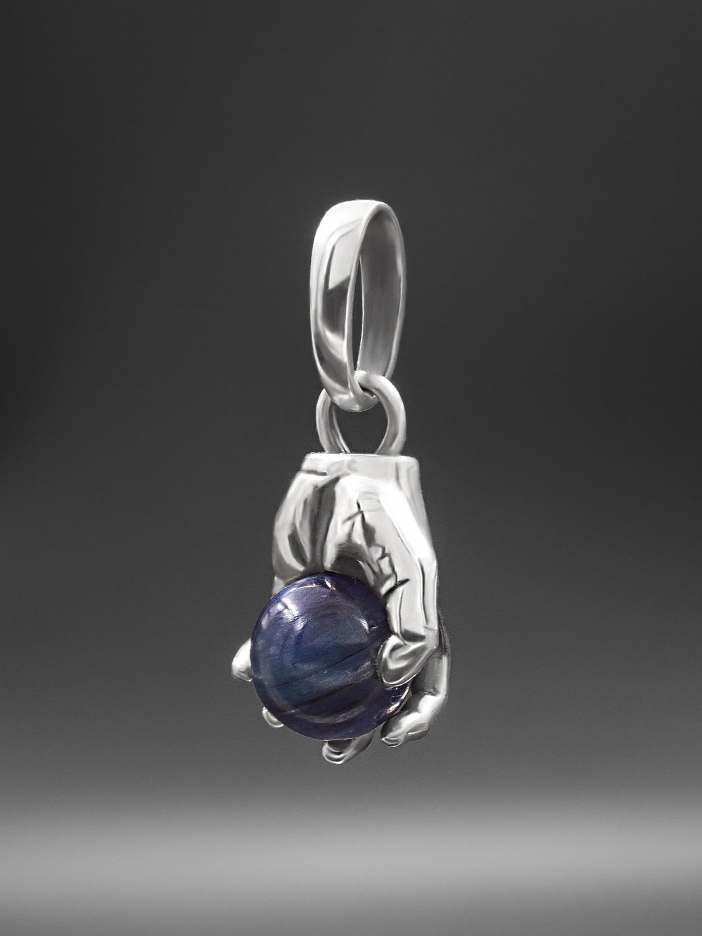 Подвес "Создатель" из серебра с кианитом