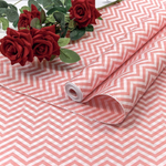 Бумага В рулоне "Зигзаг" 50 см х 10 м Белёная двухсторонняя (Розовый)