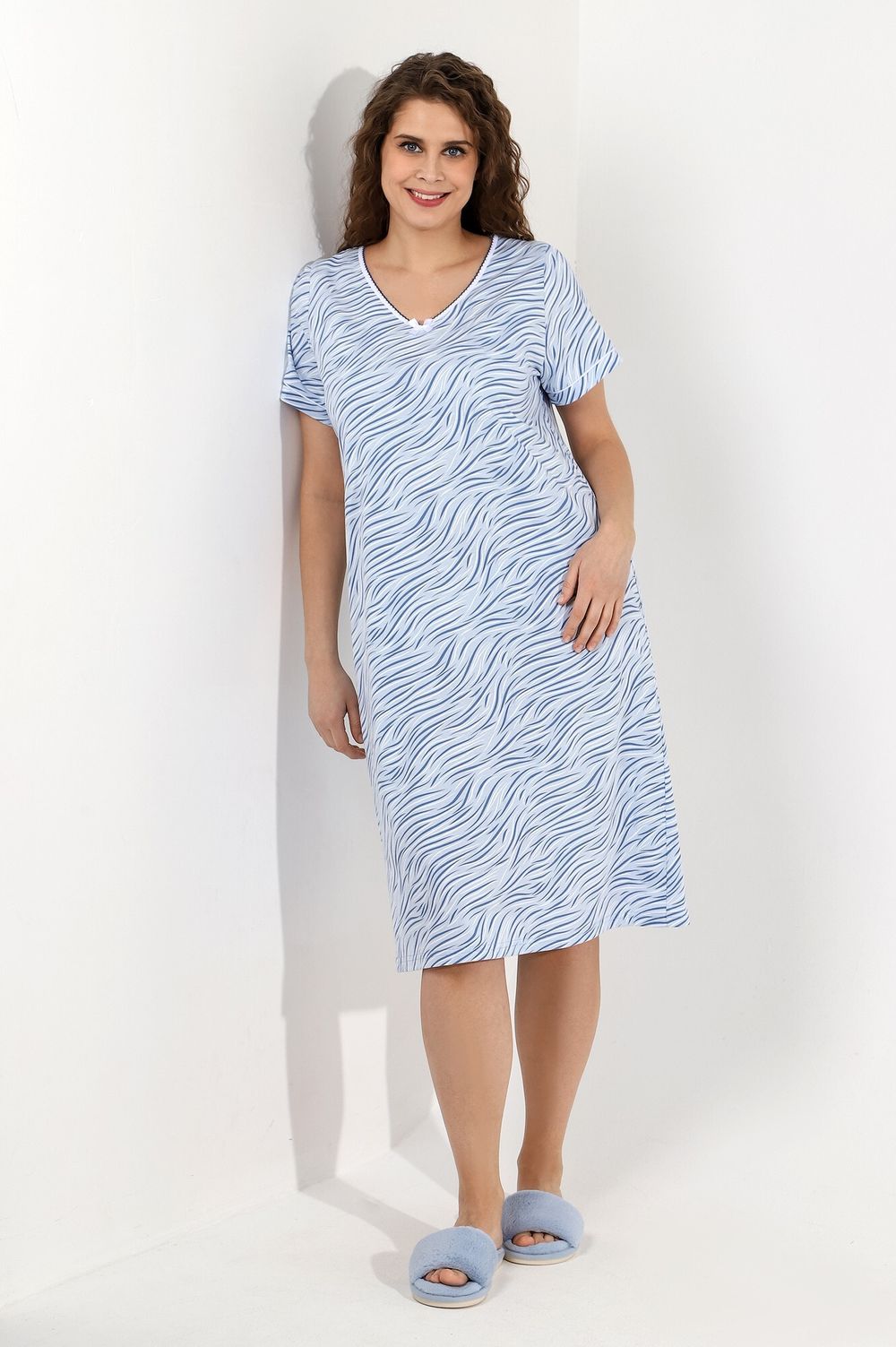 Ночная сорочка Остин-1 Виотекс ГОЛУБОЙ