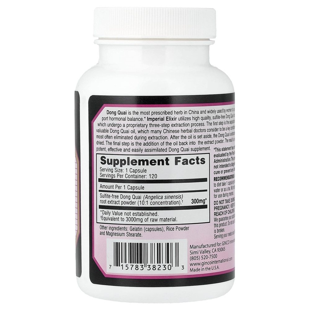 Imperial Elixir, Дягиль лекарственный, 120 капсул (300 мг в 1 капсуле)