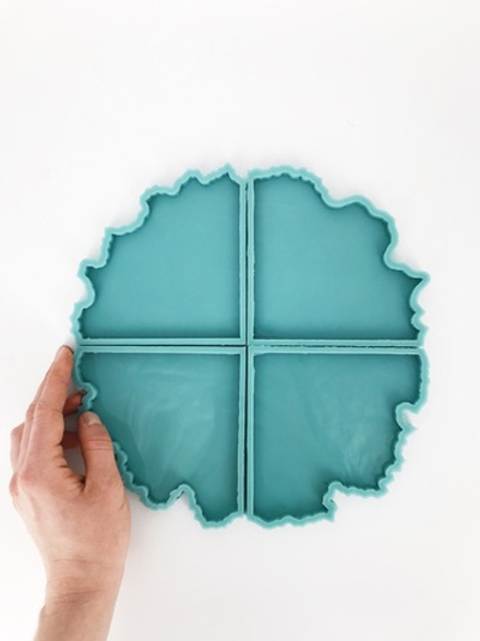 Модель №5, Силиконовый молд в виде среза камня Puzzle Geode (из четырех частей)