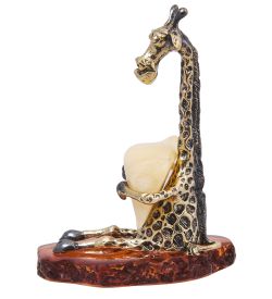 AM-4085 Фигурка «Жираф Мелман» (латунь, янтарь)