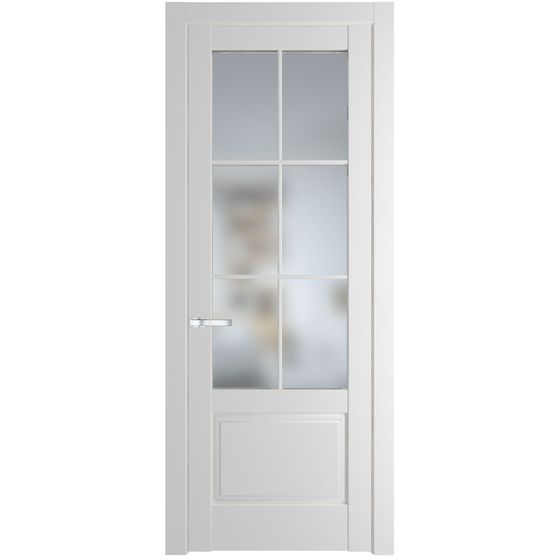 Межкомнатная дверь эмаль Profil Doors 4.2.2 (р.6) PD крем вайт стекло матовое