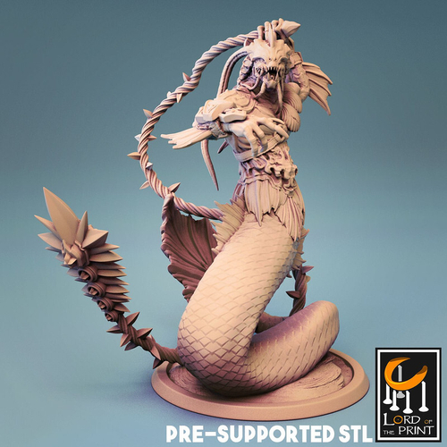 Нага монстр миниатюра для dnd, днд, pathfinder, фентези, Настольная игра, НРИ, Варгейм, РПГ