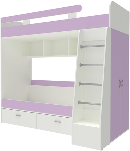 Двухъярусная кровать КарИВи Юниор 6 Белый  Ирис