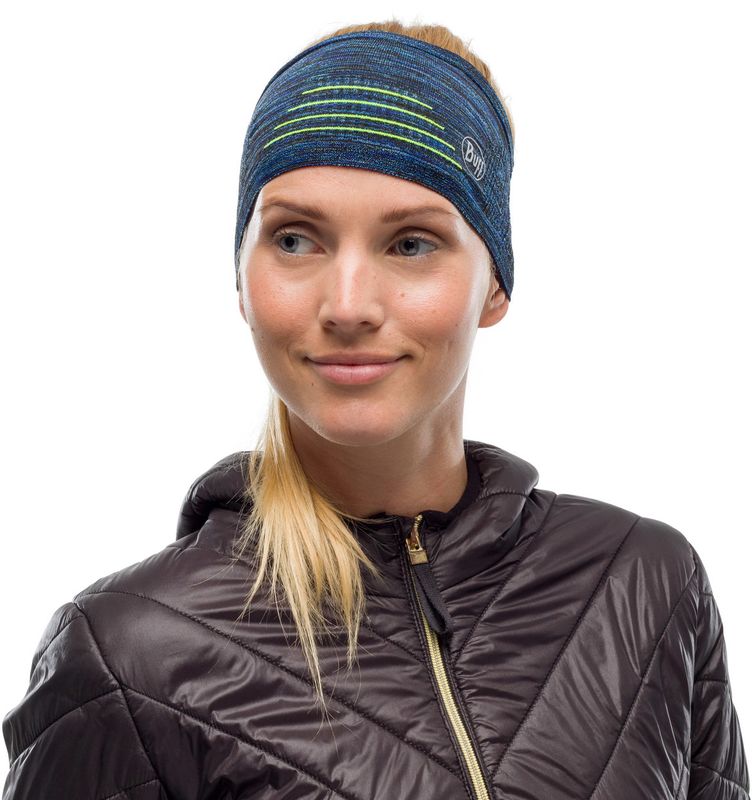 Повязка спортивная светоотражающая Buff Headband Dryflx Deep Blue Фото 2