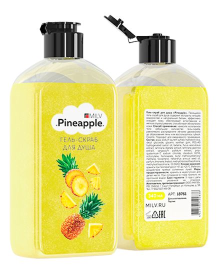 Гель-скраб для душа PINEAPPLE 340 мл. Milv