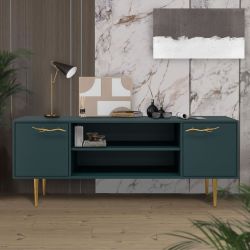 Тумба под ТВ Арт Колор matte 155см Стайл Голд Зеленый бирюзовый матовый