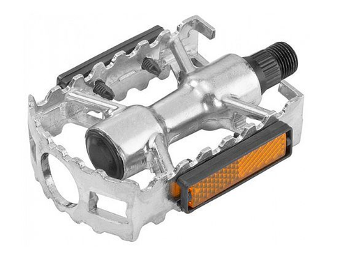 Педали BLF-B5, алюминиевые серебристые 9/16" со светоотраж., арт.360104 (10216170/271021/0320895, Китай)