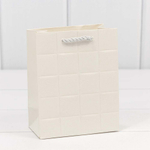 Пакет подарочный 12х15х7см Фигуры и узоры "Квадраты" (Белый)