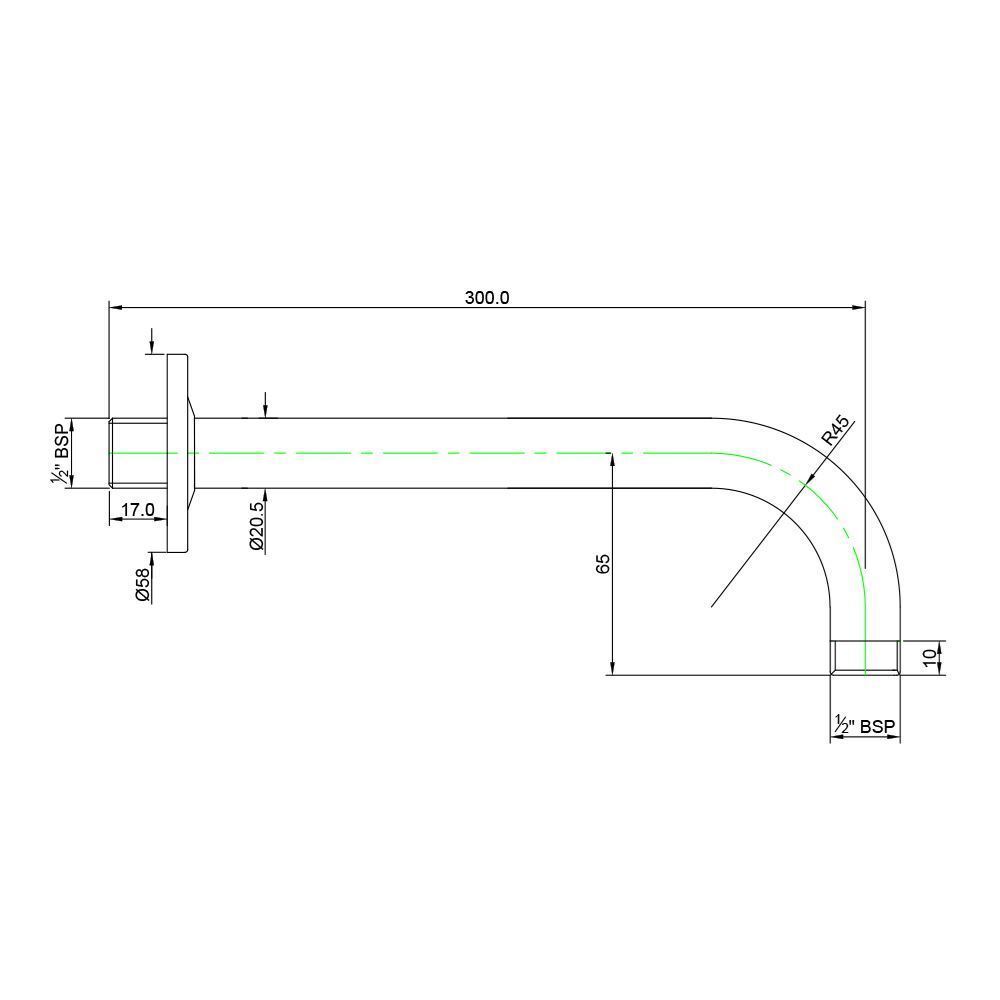 Кронштейн верхнего душа SHA-CHR-479L300