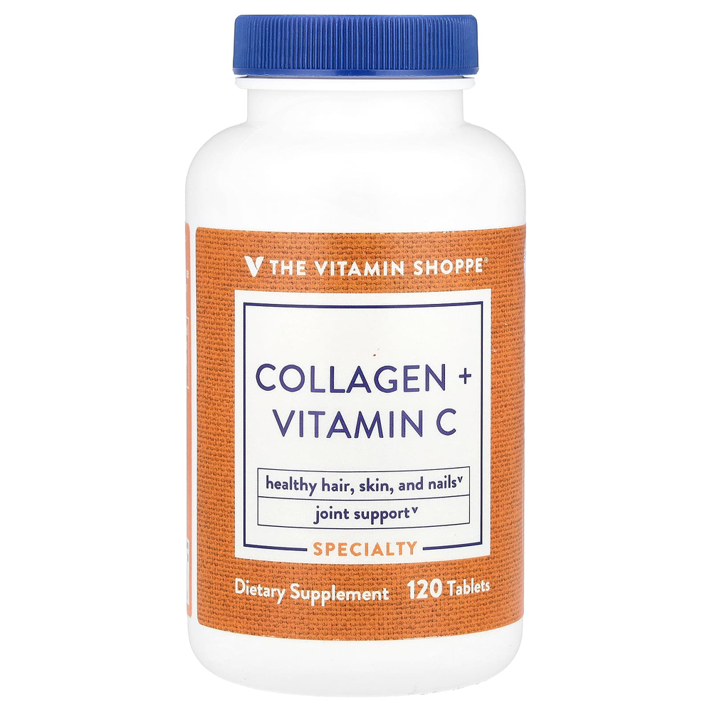 The Vitamin Shoppe, Коллаген + витамин C, 120 таблеток