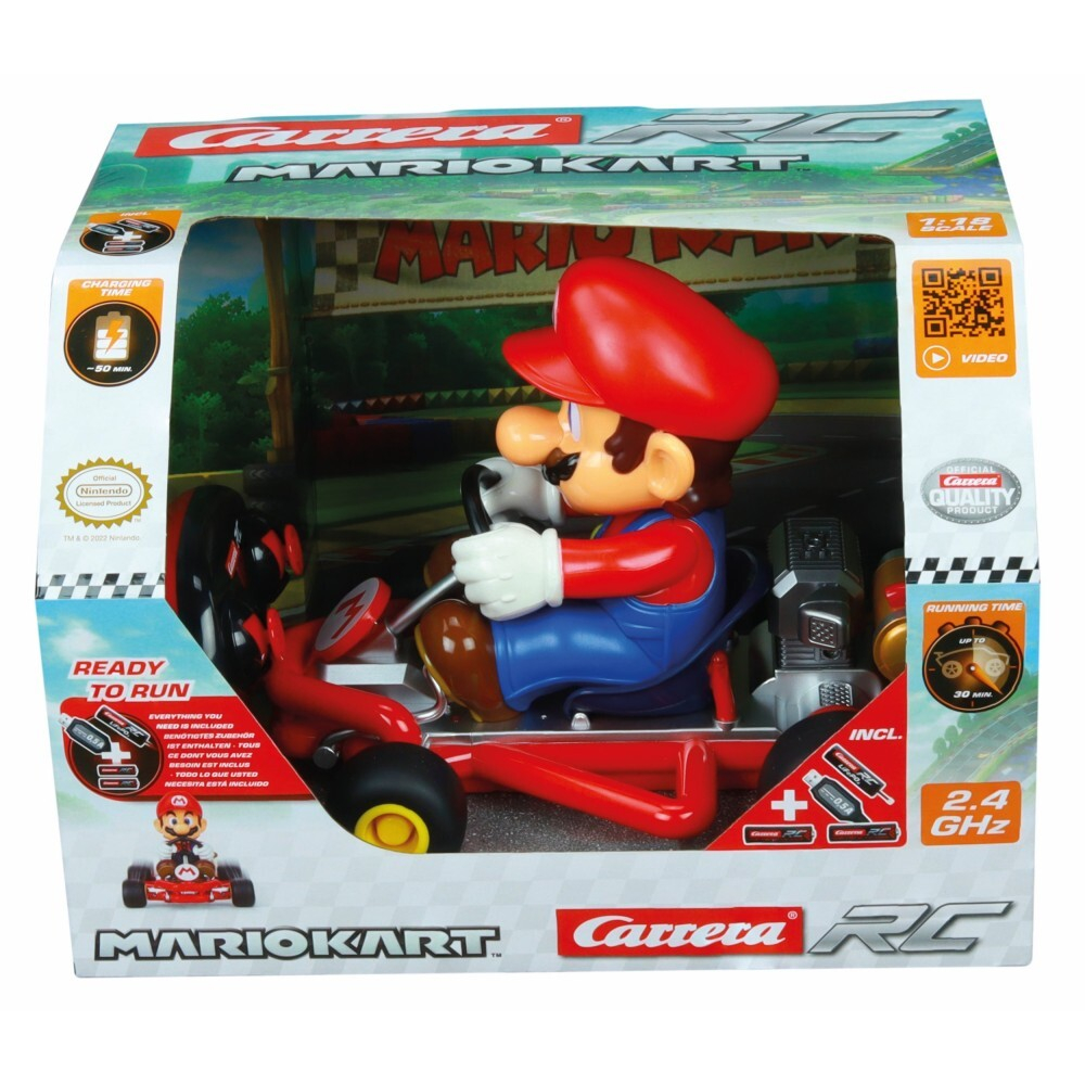 Carrera RC - 2.4 GHz Mario Kart Pipe Kart, Mario 1:18 200989P / артикул   200989P  / GTIN 9003150131953