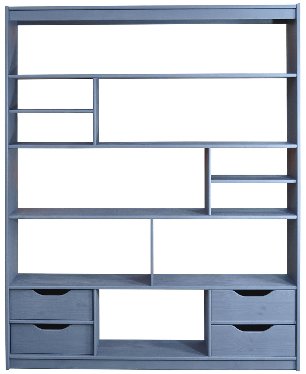 Стеллаж Расмус деревянный серый