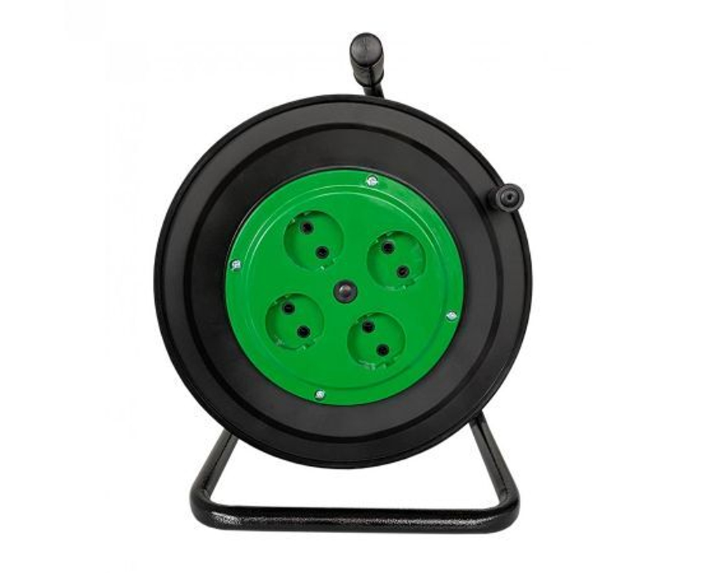 Катушка для удлинителя без провода от 1 м до 50 метров, 4 розетки, без заземления IP 20.
