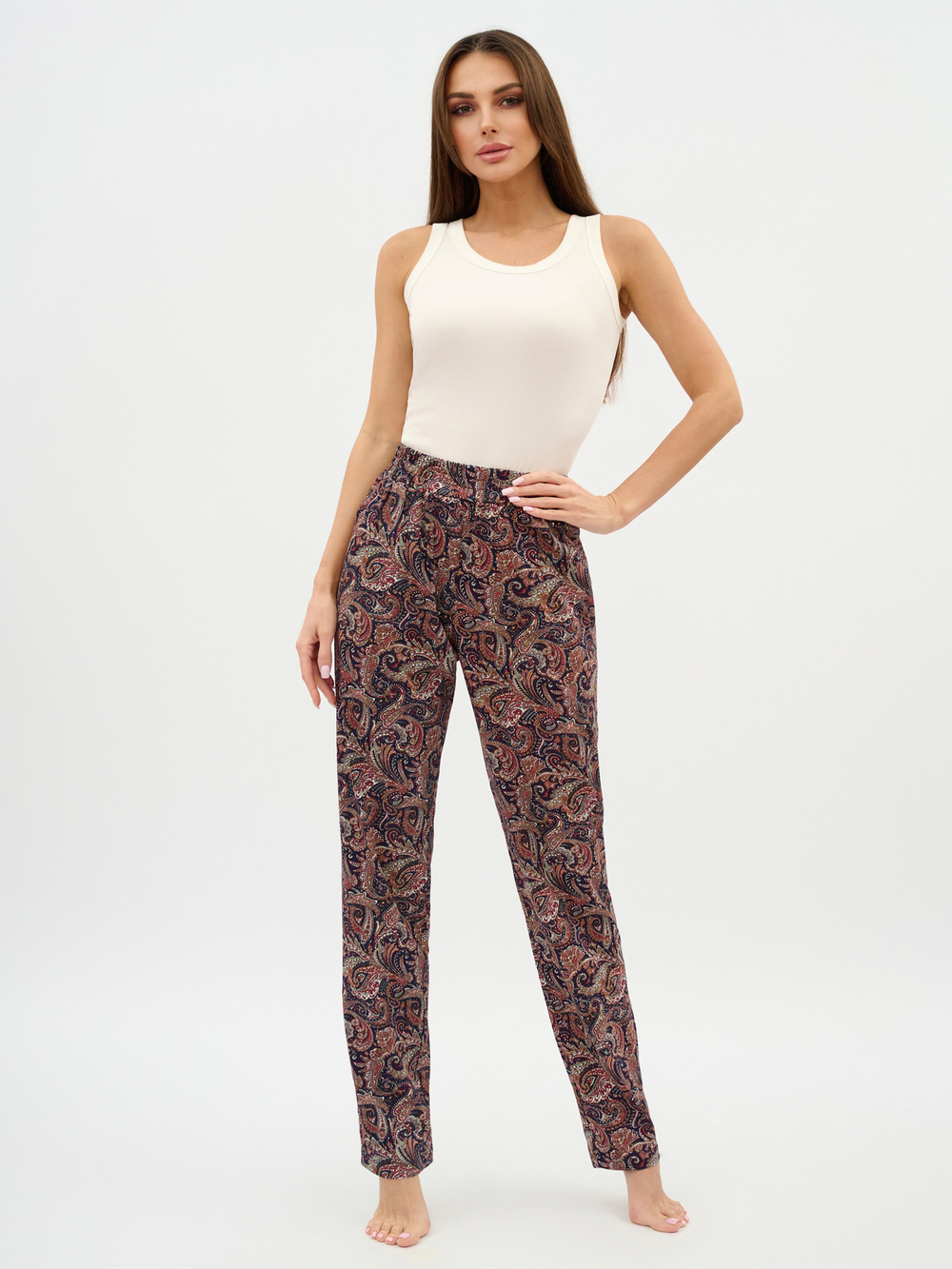 Брюки Б-18/тсиний-огурцы