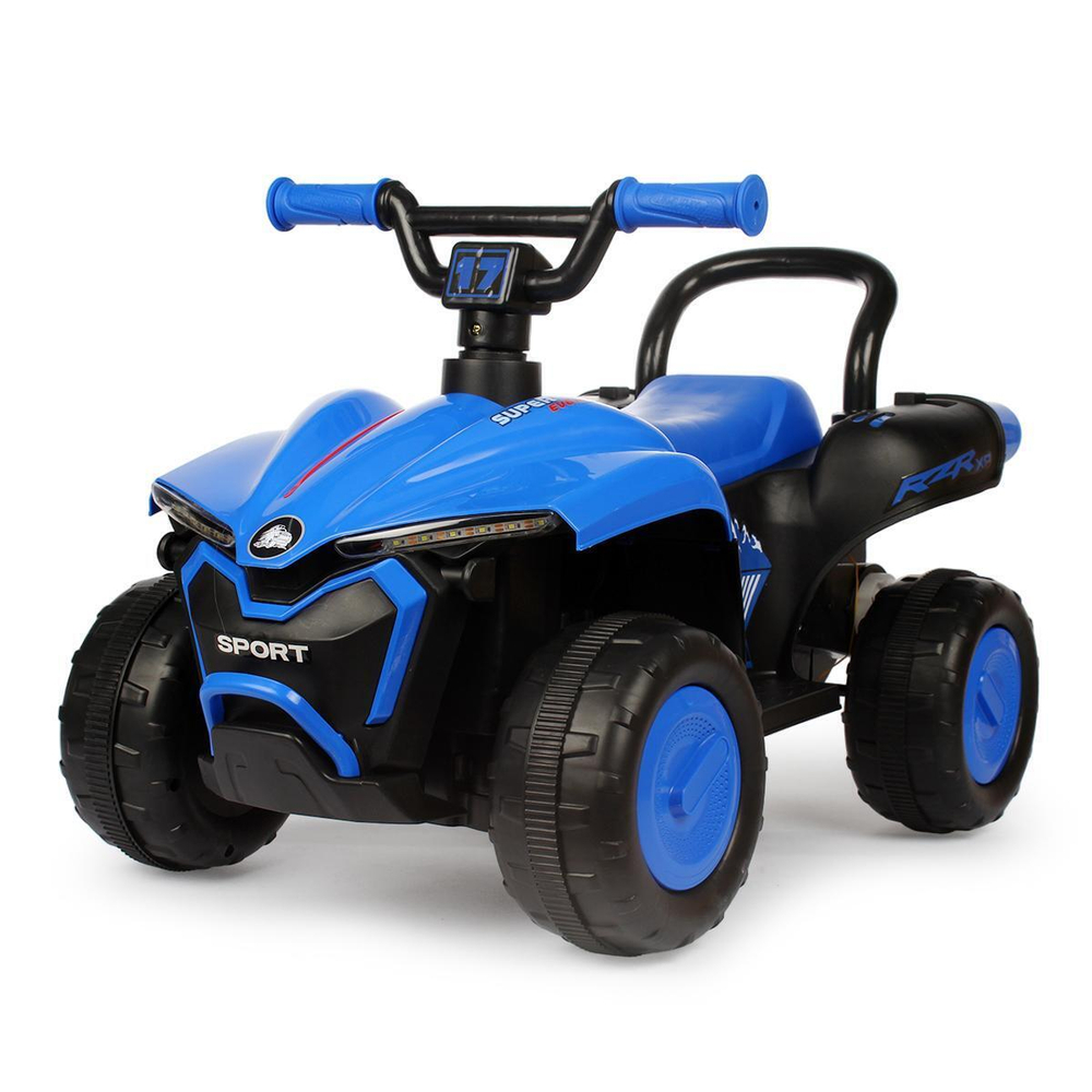 Квадроцикл на аккум. (6v-4ah*1), запуск с кнопки, музыка, цв. синий