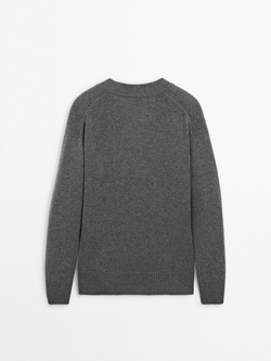 Massimo Dutti Кардиган из 100% кашемира с пуговицами, антрацитово-серый