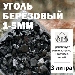 Уголь берёзовый 1-5мм - 1л / Угольная крошка