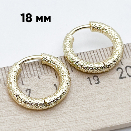 Ювелирные швензы Конго с позолотой, размер 18 мм, толщина 3 мм, цена за пару