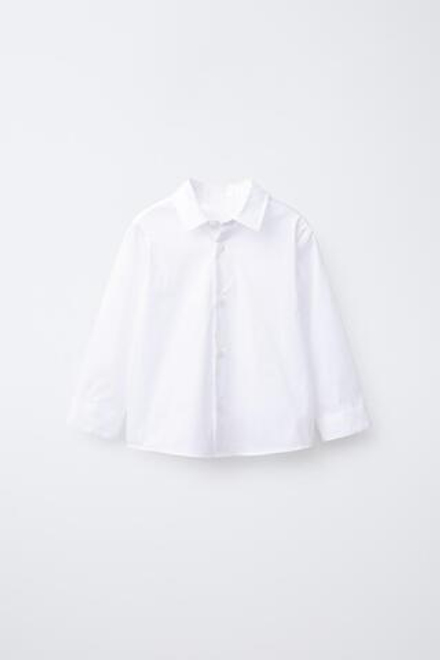 ZARA РУБАШКА ИЗ ЭЛАСТИЧНОЙ ТКАНИ, БЕЛЫЙ