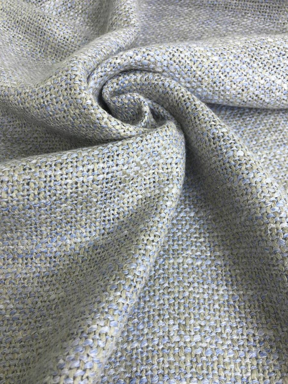 Костюмная лен рогожка, голубой/беж, меланж NB#140