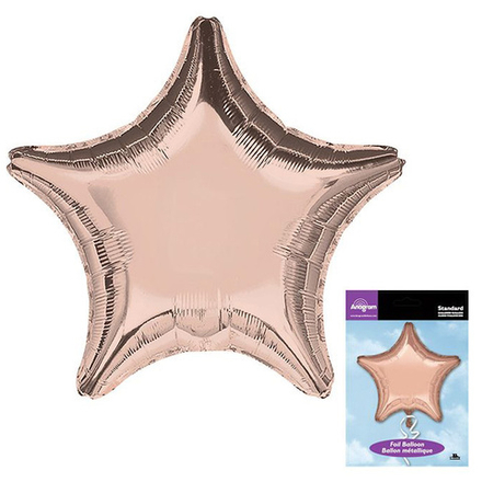 А 18 Звезда Роза Голд в упаковке / Rose Gold Decorator Star  / 1 шт, Фольгированный шар Г54