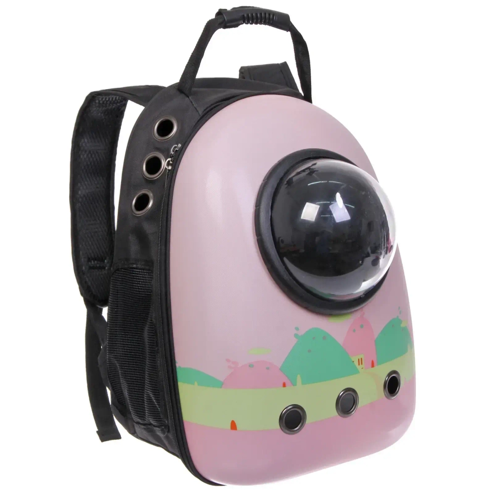 Рюкзак - переноска для животных «ЛЮБИМЫЙ БРО», цвет розовые мечты, 27*33*43см/до 7кг (сетка, иллюминатор, подложка) (Пакет и Лейбл)