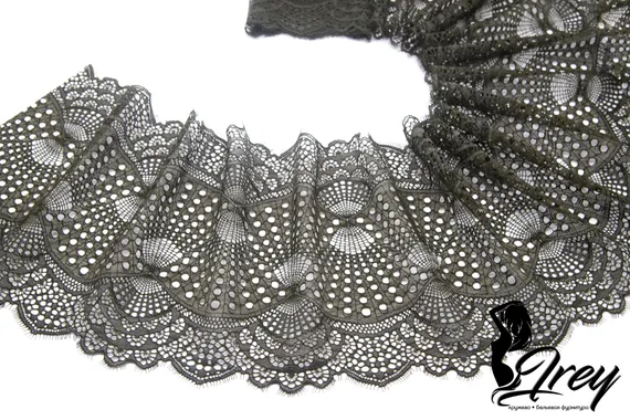 03-167 Кружево эластичное 22 см, хаки