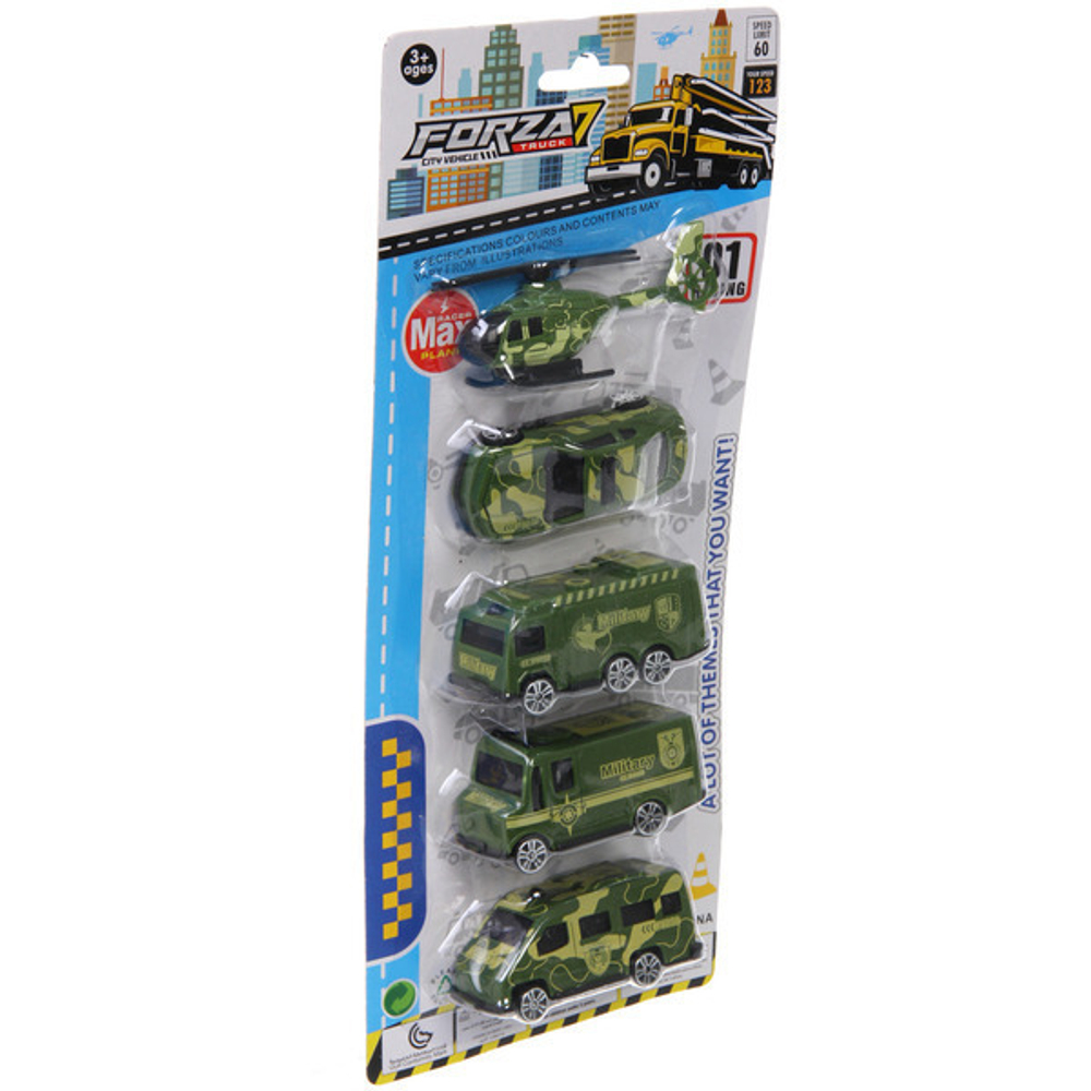 Набор машин 5шт «Военная техника» 29*12 см