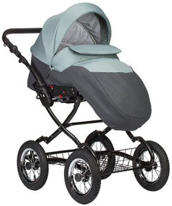 Детская коляска Indigo Charlotte Sity Classic 12 3 в 1 с автокреслом Avionaut Cosmo Cs02 т.серый+шалфей