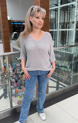 Синие джинсы "трубы" прямые на резинке