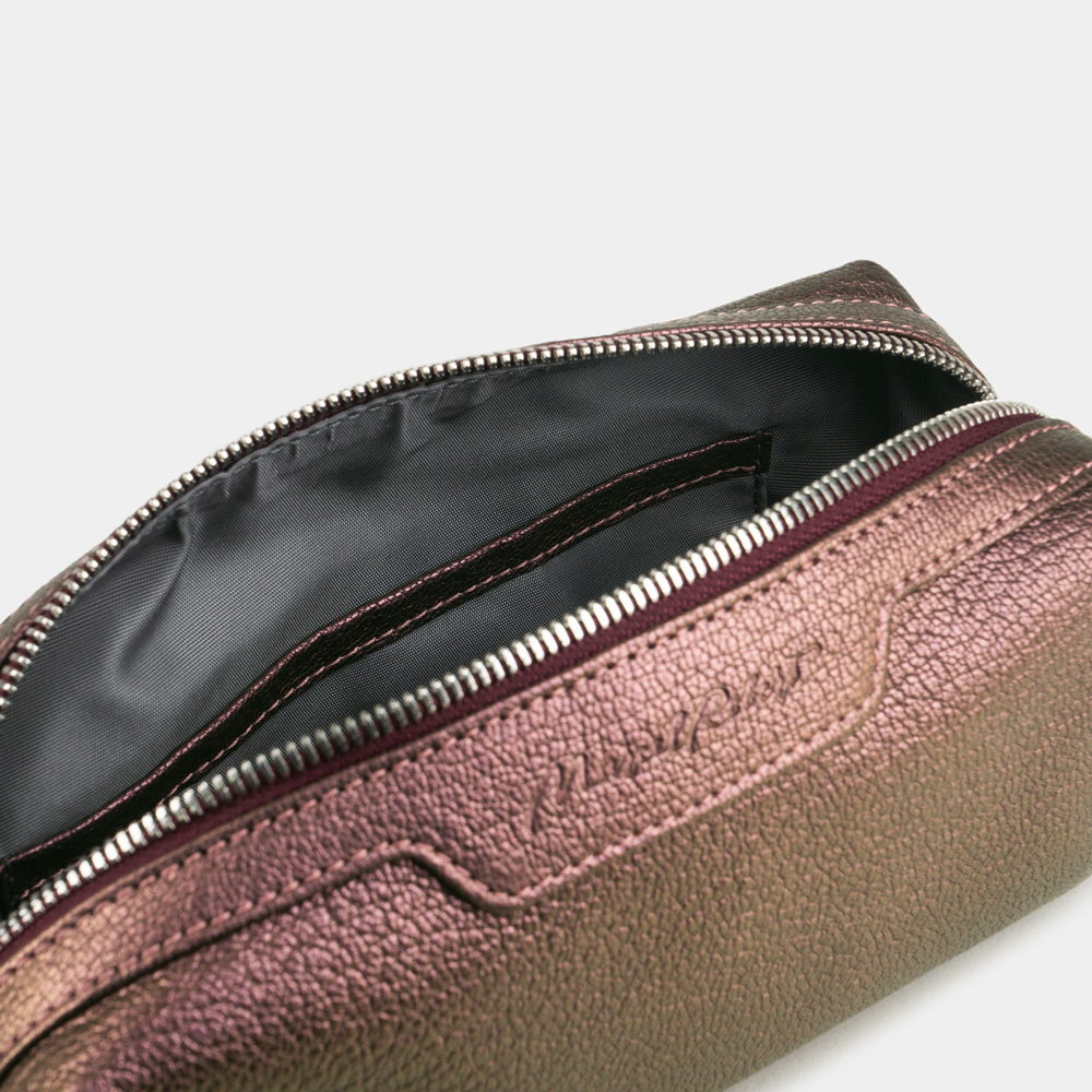 Несессер Tube из кожи козы цвета хамелеон