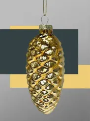 Набор стеклянных шишек Бронзовый век 10*5 см., 12 шт., Christmas DeLuxe (14084)