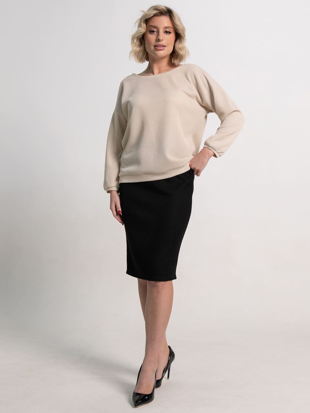 Костюм с юбкой Совершенство форм (бежево-черный) К15293-10М LT Collection