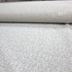 5 метров. Ткань для шитья лен "Вензель белый" лен с хлопком (полулён, хлопколён) для шитья ширина 150, плотность 140