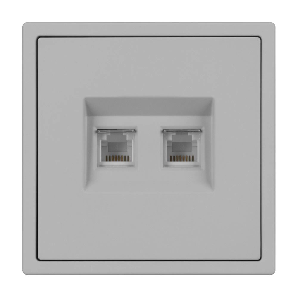Механизм сдвоенной телефонной розетки SCT-NOBE-MTL2-SFPL-IS (RJ-11, 4C) (Arlight, Никель) 061890