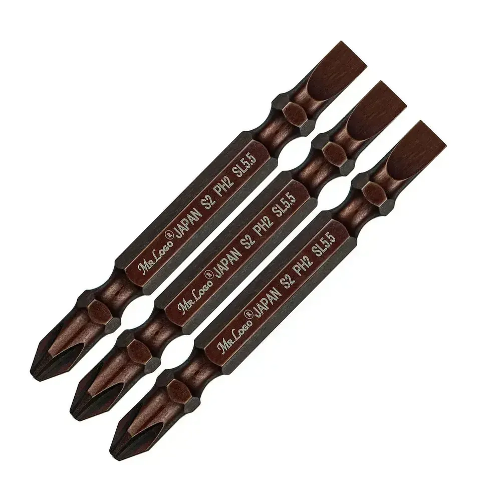 Бита PH2/SL 5.5 x 65мм 3шт S2 двусторонняя намагниченная Mr.Logo ML11400-3