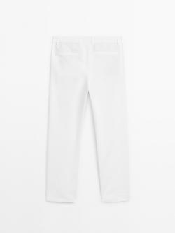 Massimo Dutti Брюки-баллоны с двойными вытачками, кремовый