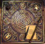 Скатерть-Алтарь "Энохеанской магии" черно-золотой