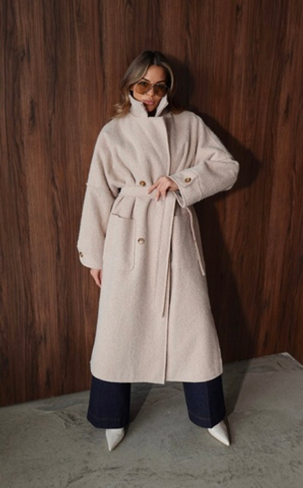 Пальто оверсайз из буклированной шерсти