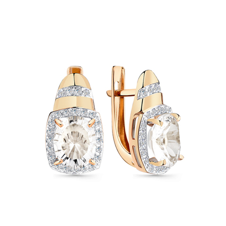 Серьги из золота 585 пробы с Фианит