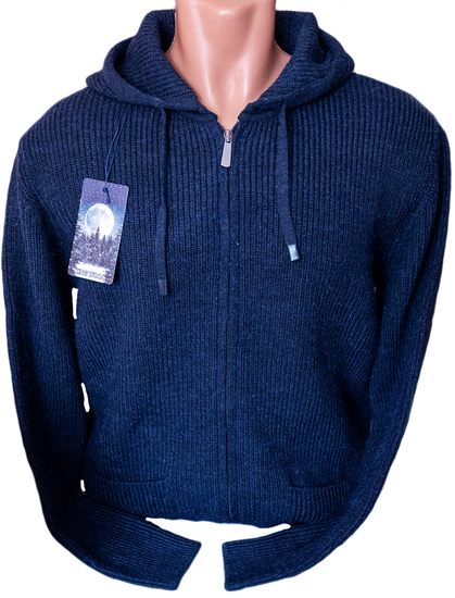 KING WOOL (Турция) из шерсти и кашемира на полном замке с капюшоном "СТАЛКЕР" Размеры (48-54)