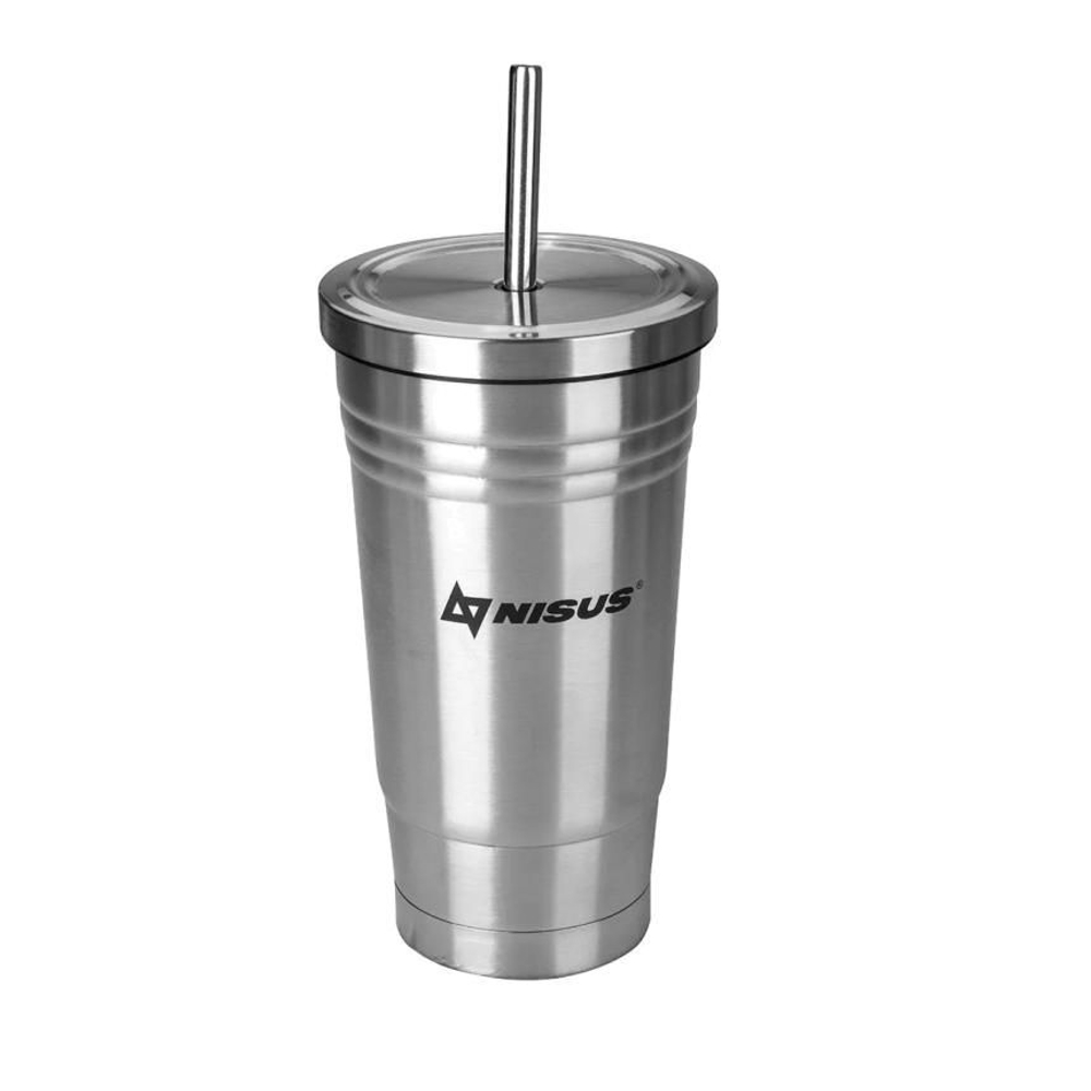 Стакан металлический с соломинкой (N.SS-035)