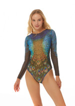 Купальник с рукавами "Павлин Маюра"