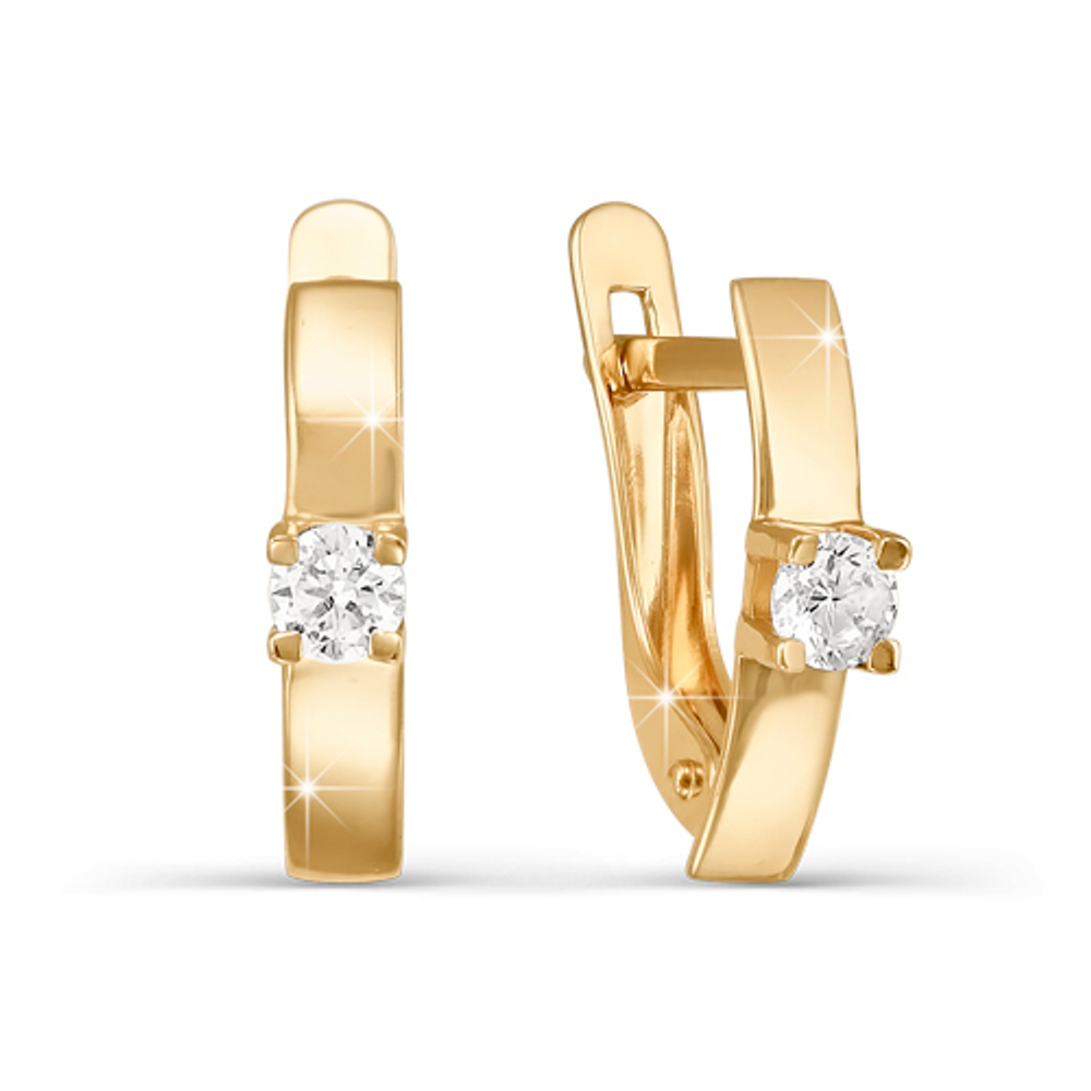 Серьги из золота 585 пробы с фианитами