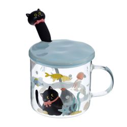 GAEM Кружка с крышкой и ложкой, 300 мл, L11 W9 H12 см, 4в.