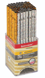 Карандаш ч/г HB "Hologram" корпус в ассортименте (BRAUBERG)